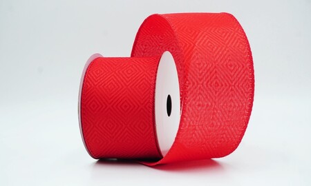Rood geometrisch ruitpatroon tweed draadlint_KW0477GC-7-7